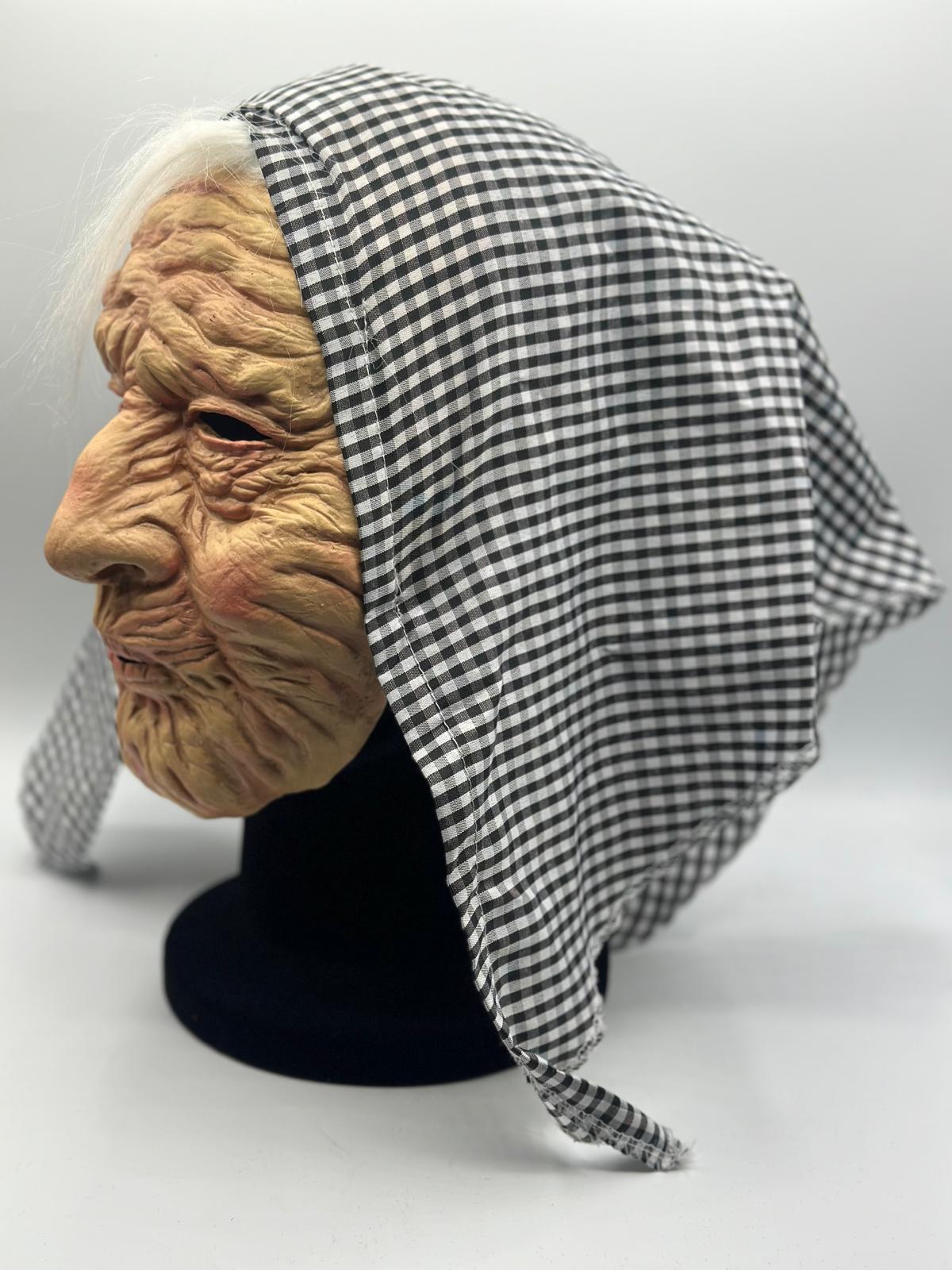 Alte Frau Maske - Maske fur eine Frau, die 50 jahre alt wird - oma kostüm - oma kostüm alte frau - halloween masken - Maske Alte Frau mit Kopftuch.