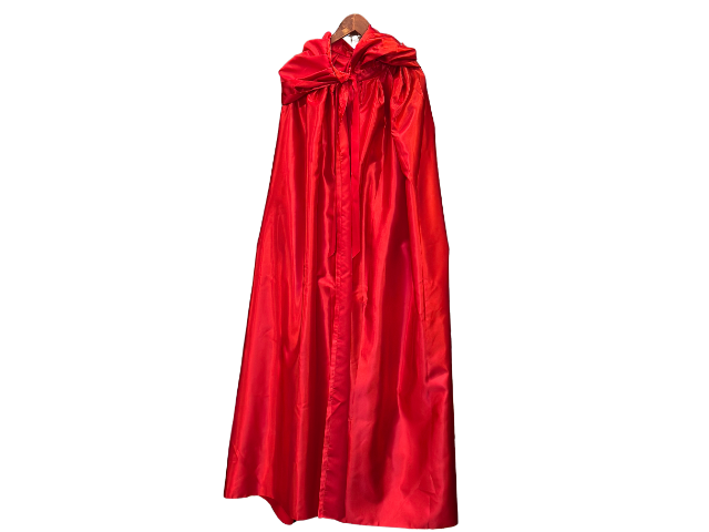 Venezianischer Umhang mit Kapuze aus rotem Satin - Halloween Cape rot