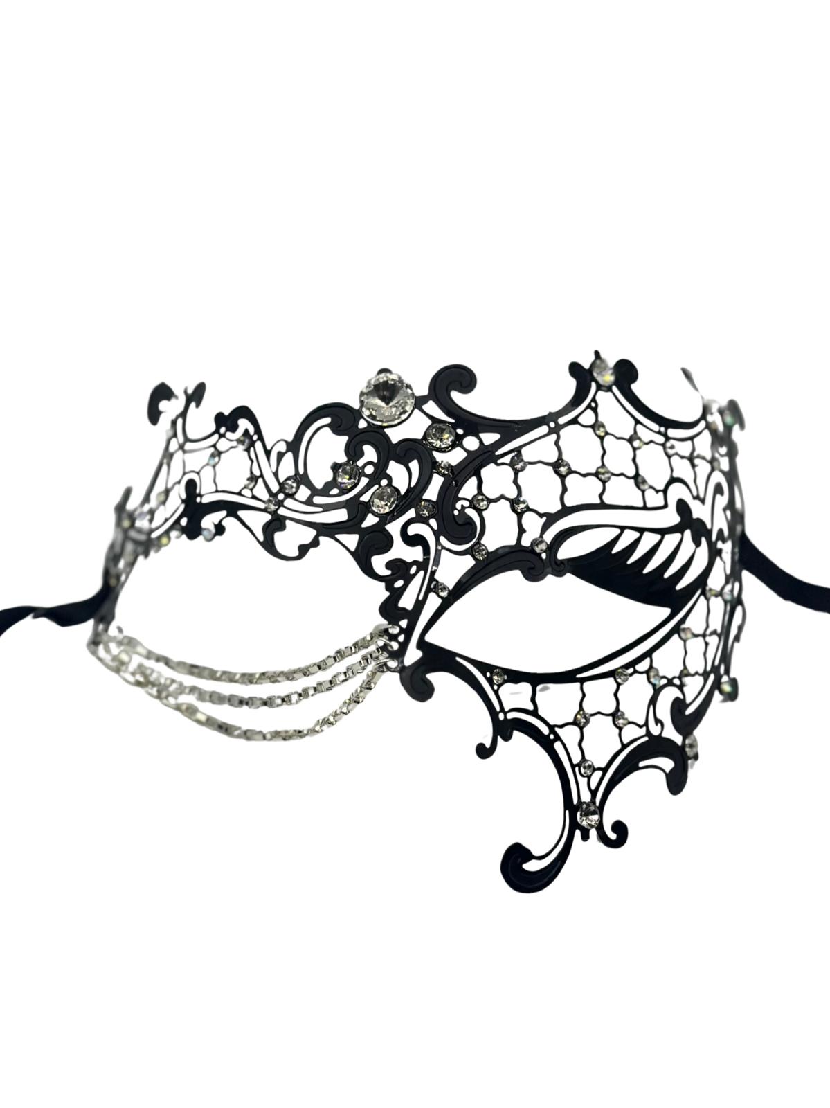 Maskerade masker voor vrouw - met kettinkjes en prachtige 3D strass stenen - Venetiaans masker vrouw - feestmasker - gala masker