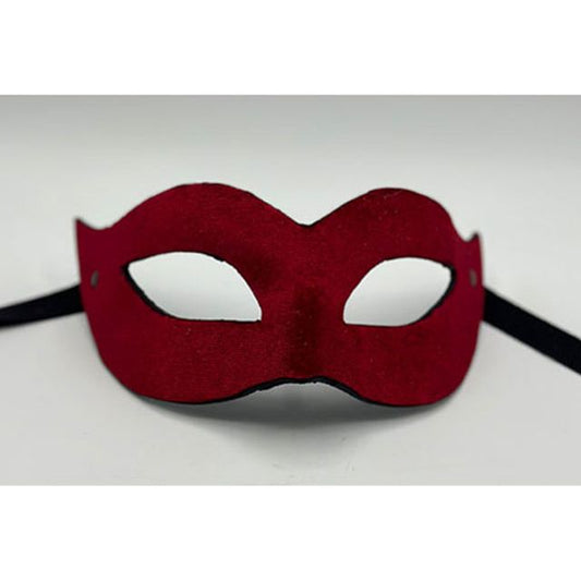 Mask covered with red velvet.